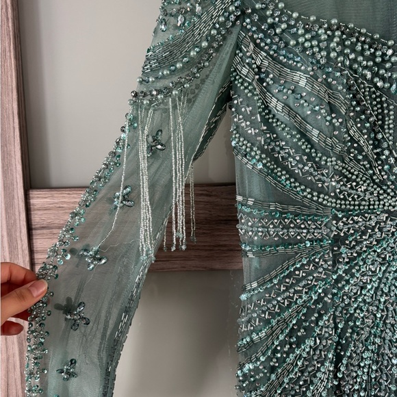 Beautiful Dubai turquoise/blue dress size 10 - Picture 5 of 12